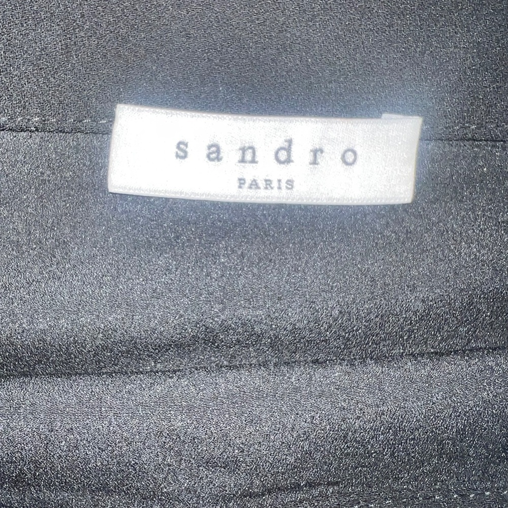 Sandro Paris Black Midi Skirt U.S. Size 4 | French Style Office Career Workwear - Picture 7 of 7